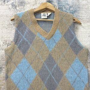 Vintage Kennington Mohair Sweater Vest Mens Medium Argyle Preppy Academia Retro